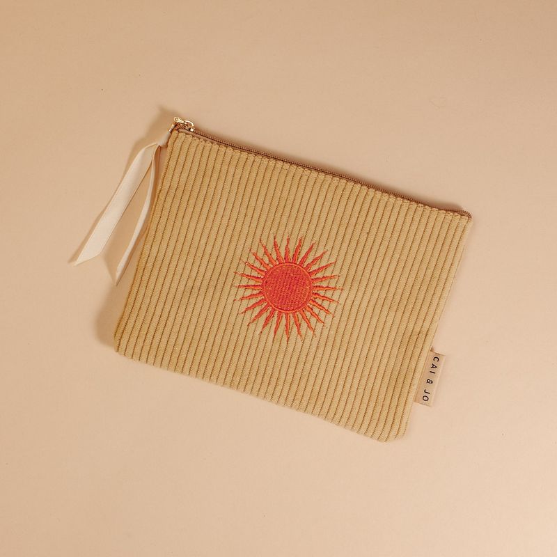 Cai &amp; Jo | Ochre sun pouch 18 x 13cm - 100% corduroy cotton