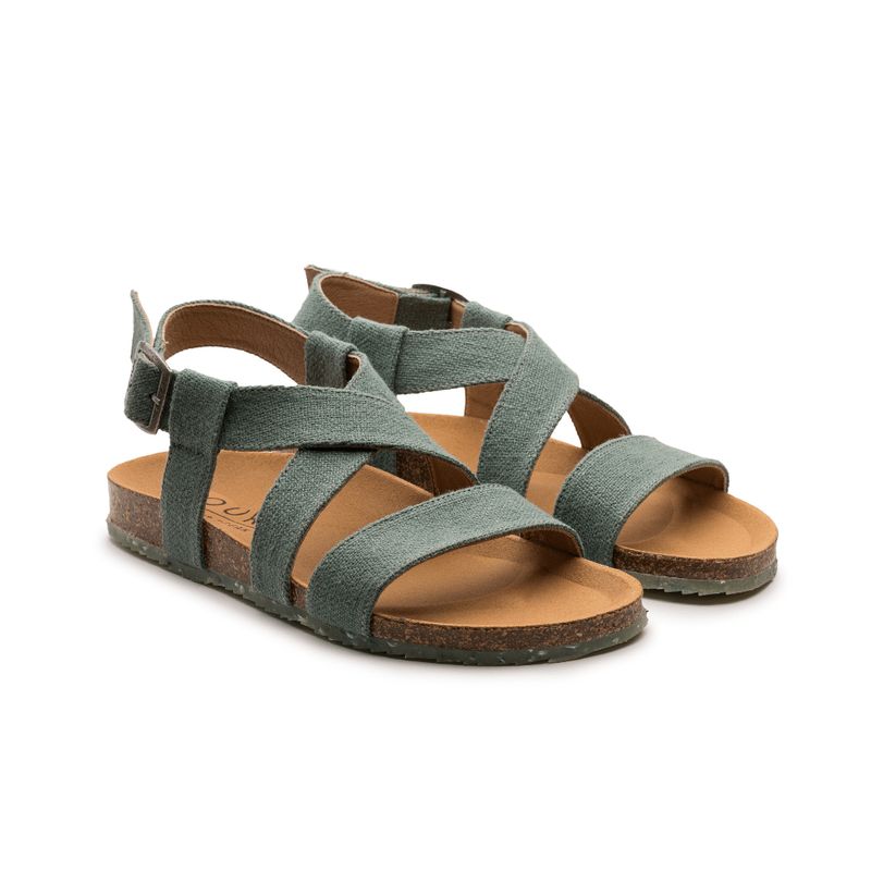 ZOURI | LAST TWO in 39 &amp; 40 - SAND linen sandals green blue - made in Portugal