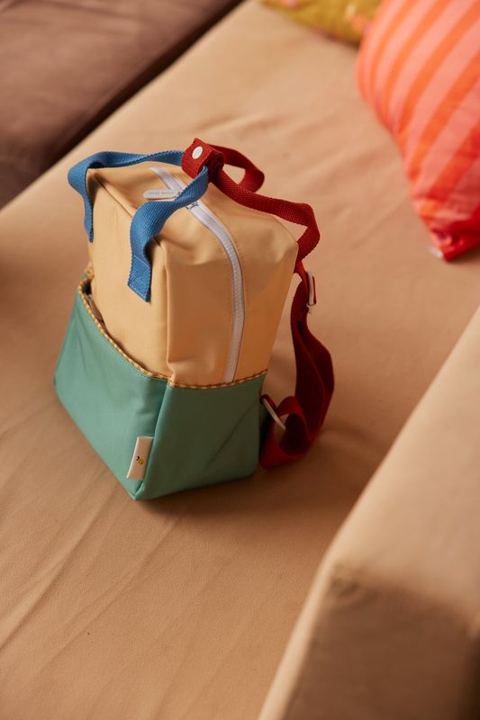Sticky lemon | Backpack small colourblocking - sandy yellow &amp; green