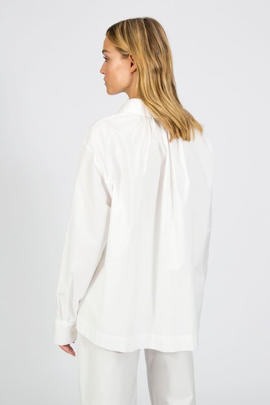black to grey | Solingen structured oversized shirt off-white - organic cotton - made in Barcelona
