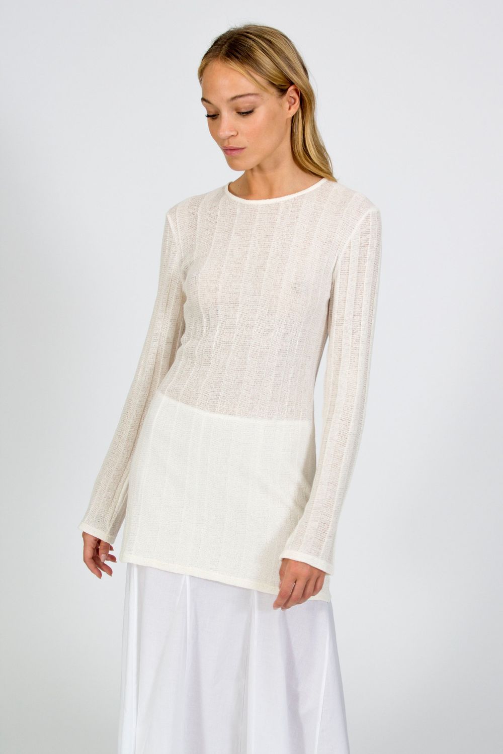 black to grey | Nachnull ribbed long sleeve top - organic &amp; recycled cotton - made in Barcelona