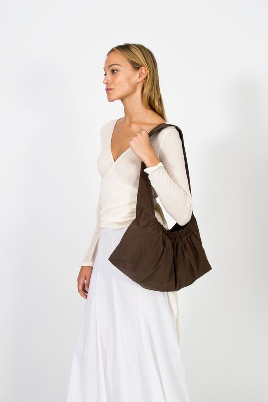 black to grey | Essen bag brown - organic cotton - made in Barcelona