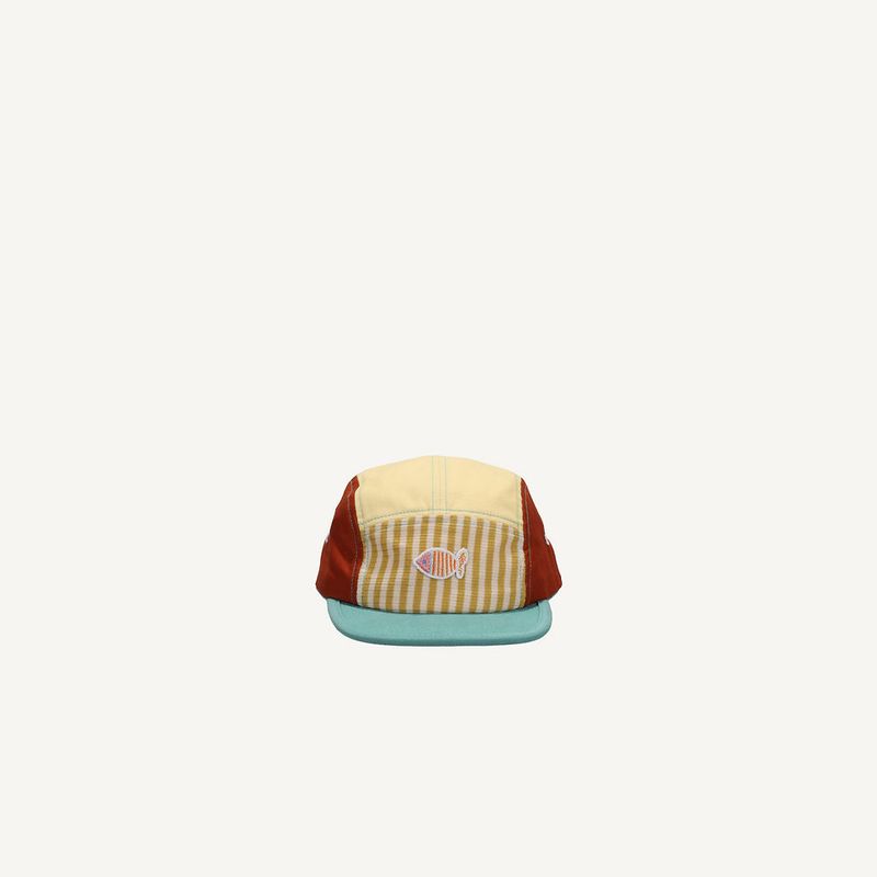 Sticky lemon | Kids cap fish - sandy yellow stripes, brown and green