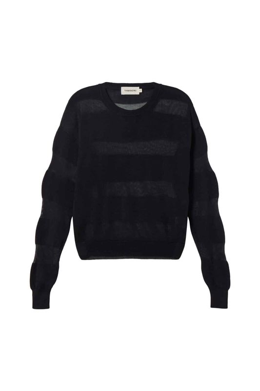Thinking Mu | Black sweater Be Knit - 100% Lenzing Lyocell - made in Spain
