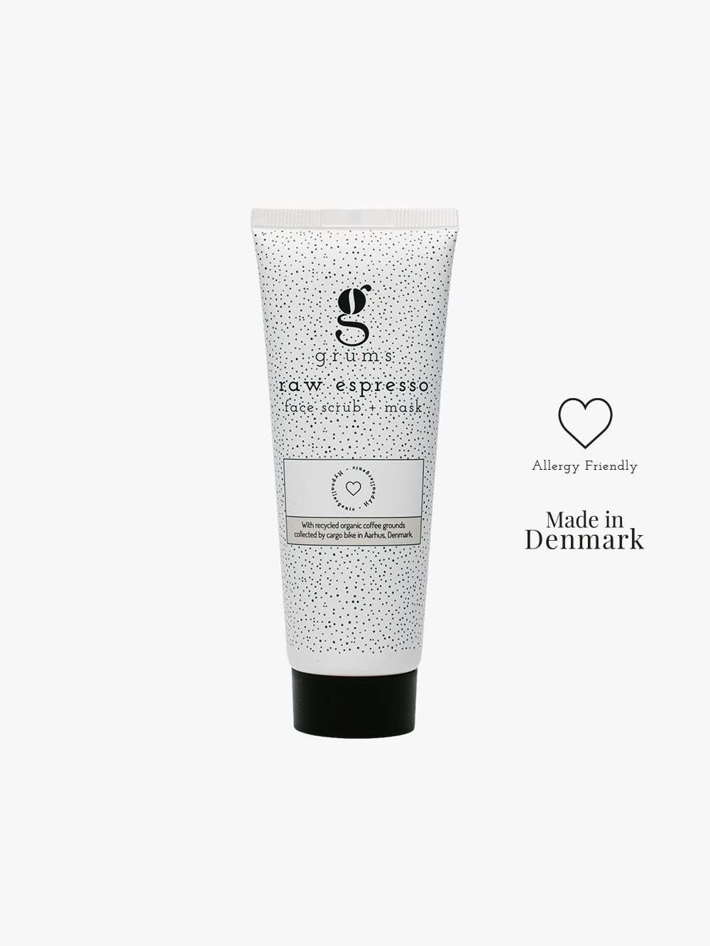 Grums | Raw espresso face scrub + mask 80 ml - made in Denmark - hypoallergenic without perfume and parabens