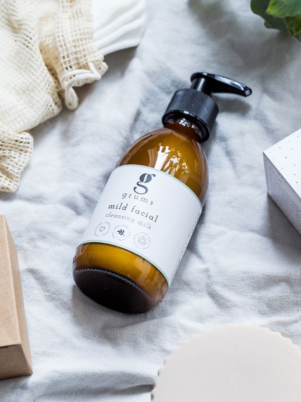 Grums | Mild facial cleansing milk 200ml - made in Denmark - regular sensitive skin - free from allergens parabens silicone perfume Grums | Mild facial cleansing milk 200ml - made in Denmark - regular sensitive skin - free from allergens parabens silicone perfume
