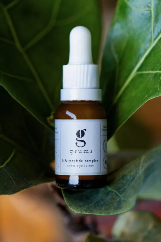Grums | HA + Peptide Complex Under Eye Serum 15ml - made in Denmark - reduces dark circles &amp; fine lines