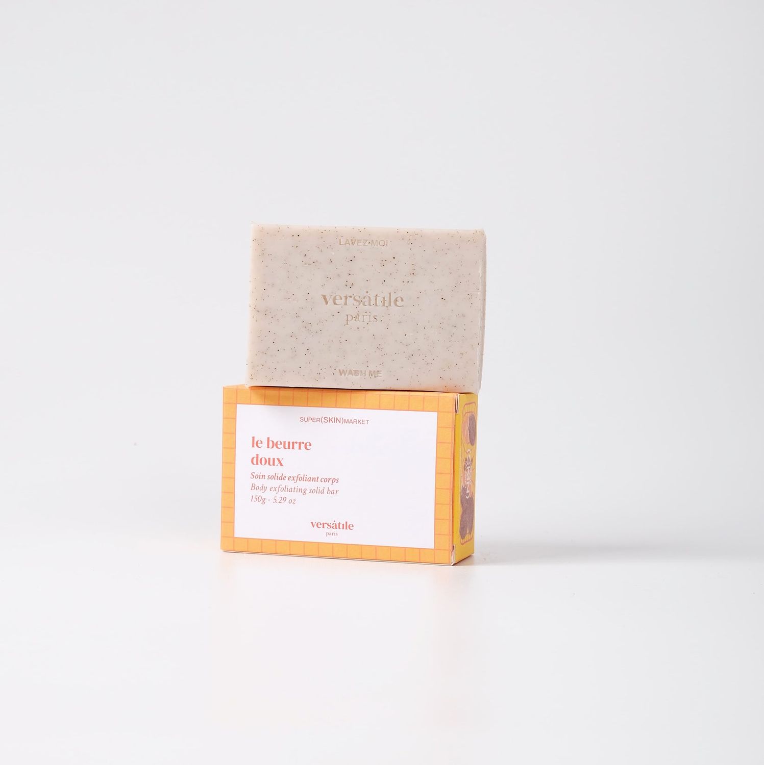 Versatile Paris | Cleansing exfoliating solid bar 150g  le beurre doux - upcycled coffee beans - made in France