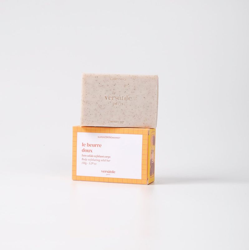 Versatile Paris | Cleansing exfoliating solid bar 150g  le beurre doux - upcycled coffee beans - made in France