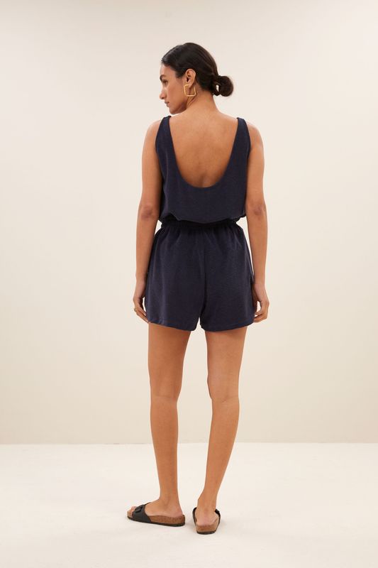 By-Bar| LAST ONE in L - Kid slub singlet midnight blue - organic cotton - made in Portugal