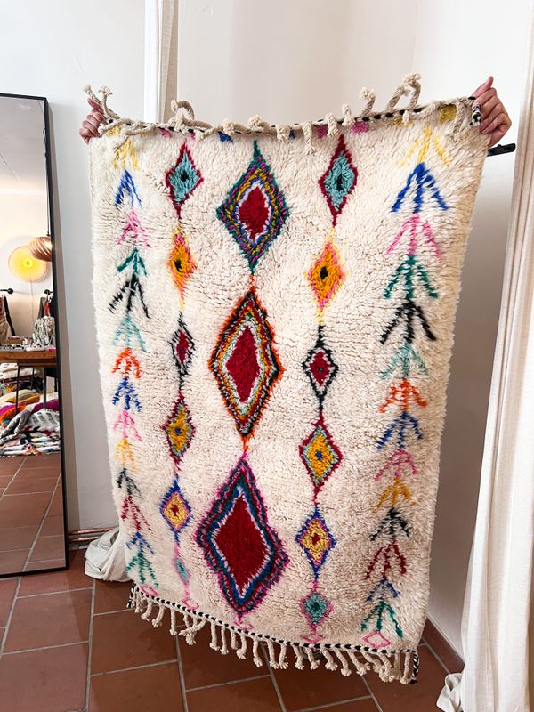 Olá Lindeza | Azilal sheep wool rug 160 x 100 cm - Handmade in Morocco