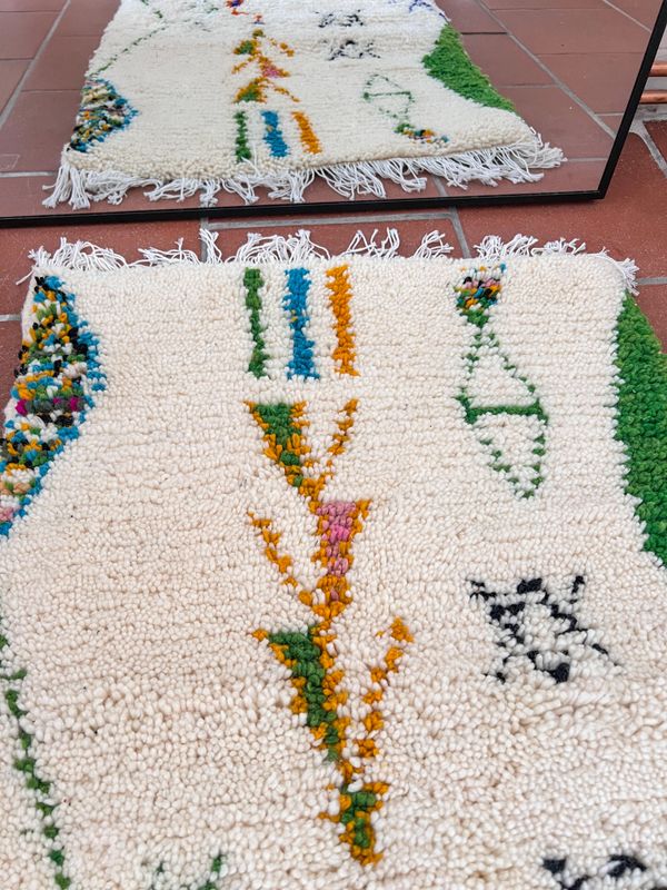 Olá Lindeza | Azilal sheep wool rug 100 x 65 cm small - Handmade in Morocco