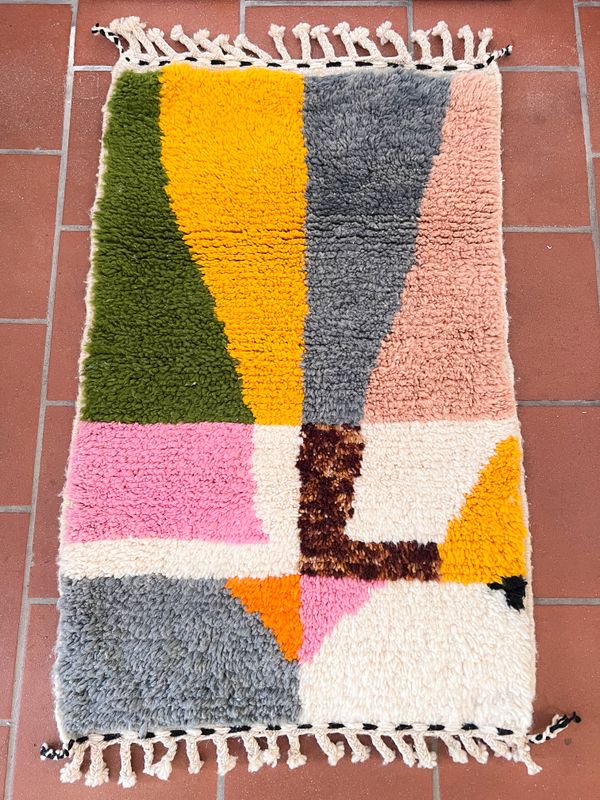 Olá Lindeza | Azilal sheep wool rug 125 x 70 cm - Handmade in Morocco