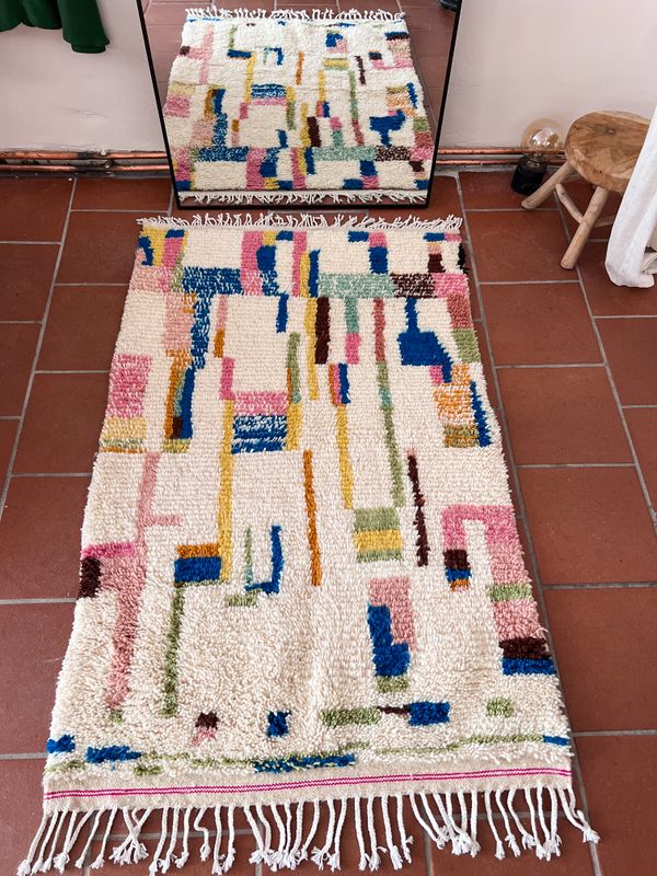 Olá Lindeza | Azilal sheep wool rug 170 x 100 cm  - Handmade in Morocco