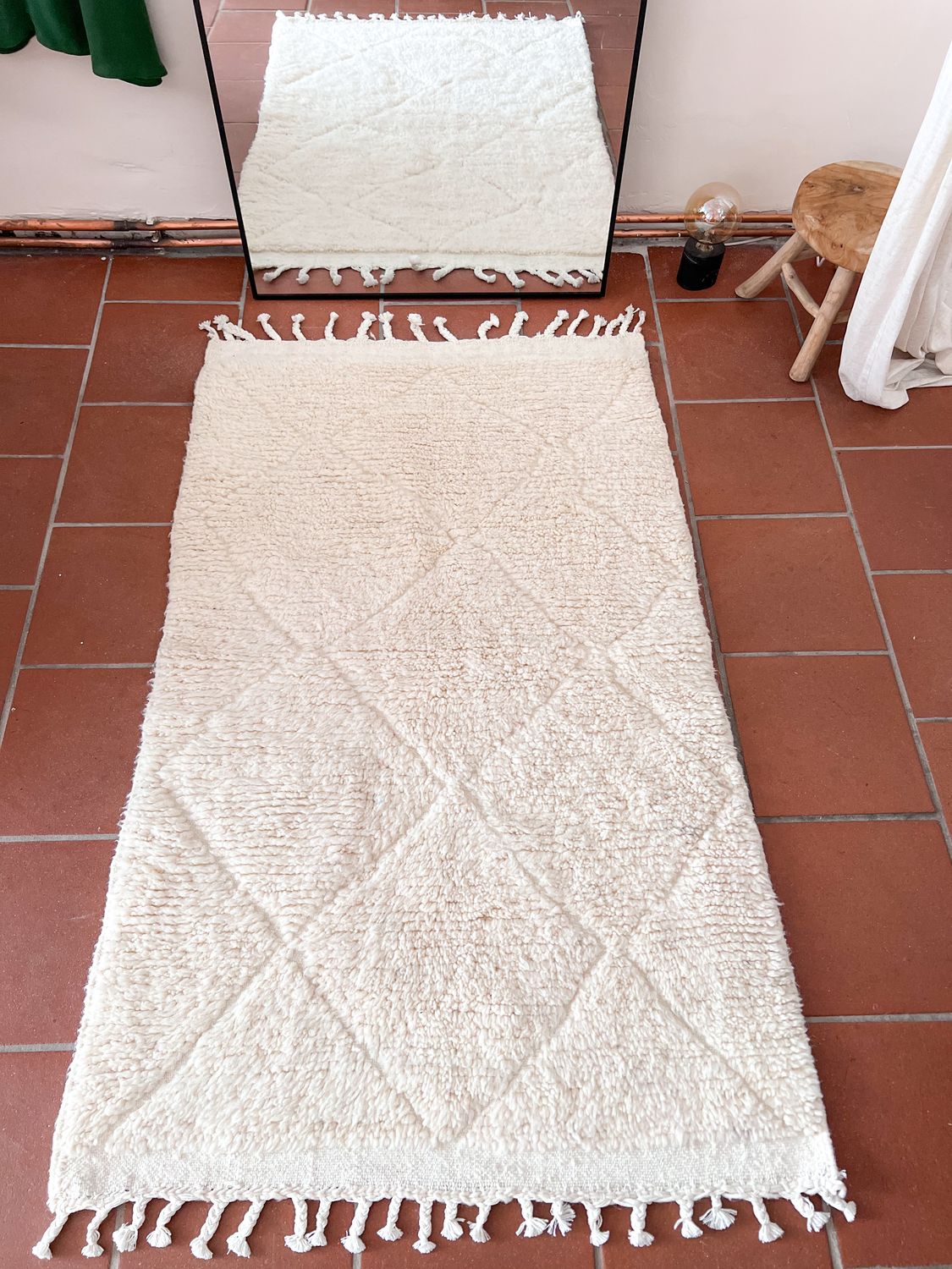 Olá Lindeza | Beni Ourain berber sheep wool rug 160 x 100 cm  - Handmade in Morocco