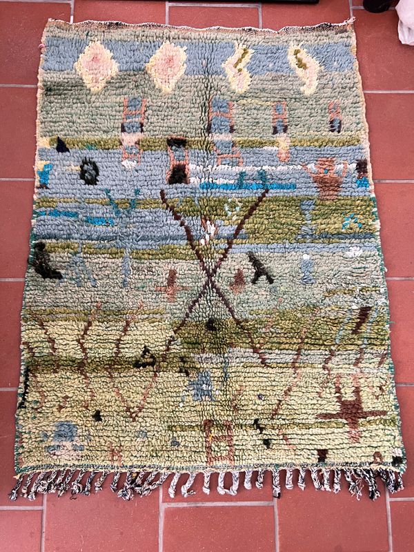 Olá Lindeza | Ocean moroccan berber wool rug 115 x 65 cm - Handmade in Morocco