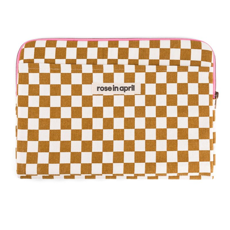 Rose in April | Laptop sleeve Octave 13&quot;/14&quot; 34 x 24cm - Checkerboard Caramel