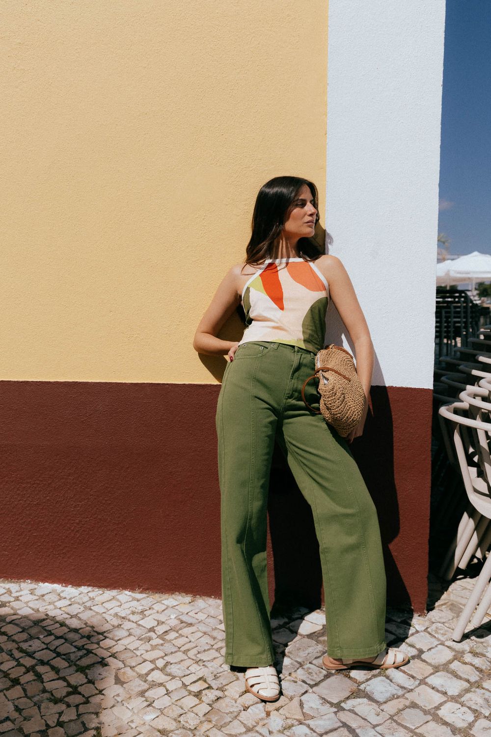 Näz | LAST ONE in S - Elsa green denim trousers - organic cotton - made in Portugal