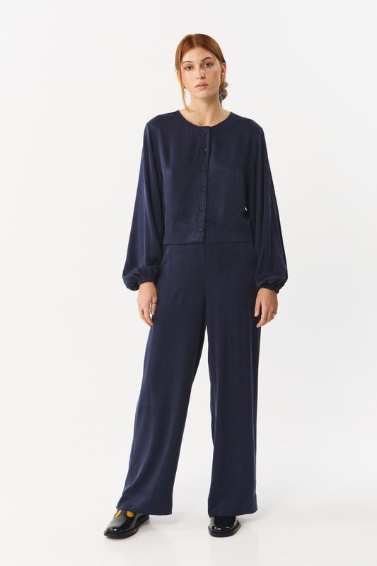 Suite13 | Tay pants dark blue - Cupro vegan silk and viscose