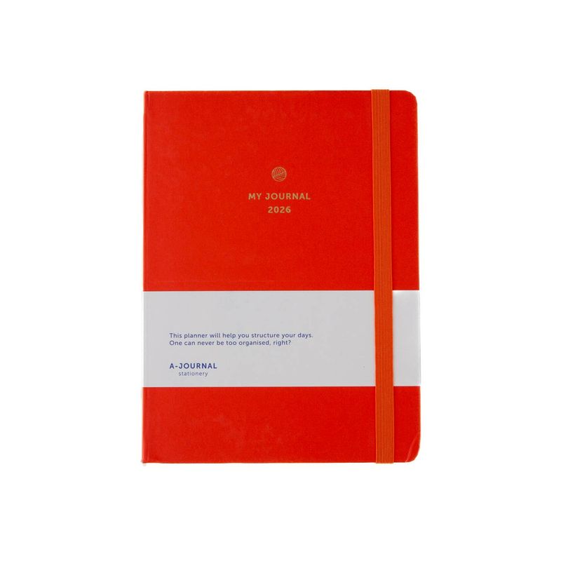 A-journal | My Journal Diary 2026 - Coral red - with weekly overviews - 22 December 2025 to 10 January 2027