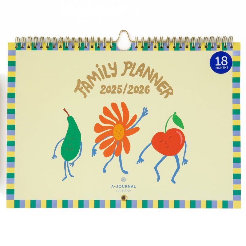 A-journal | Family calendar 2026 - 5 family members - June 2025 to January 2027 (18 months)