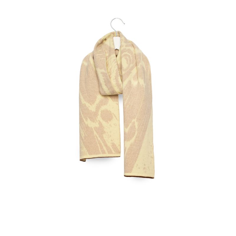 Wolvis | Alabaster merino wool scarf midi 170 x 25cm - butter yellow beige - made in Belgium