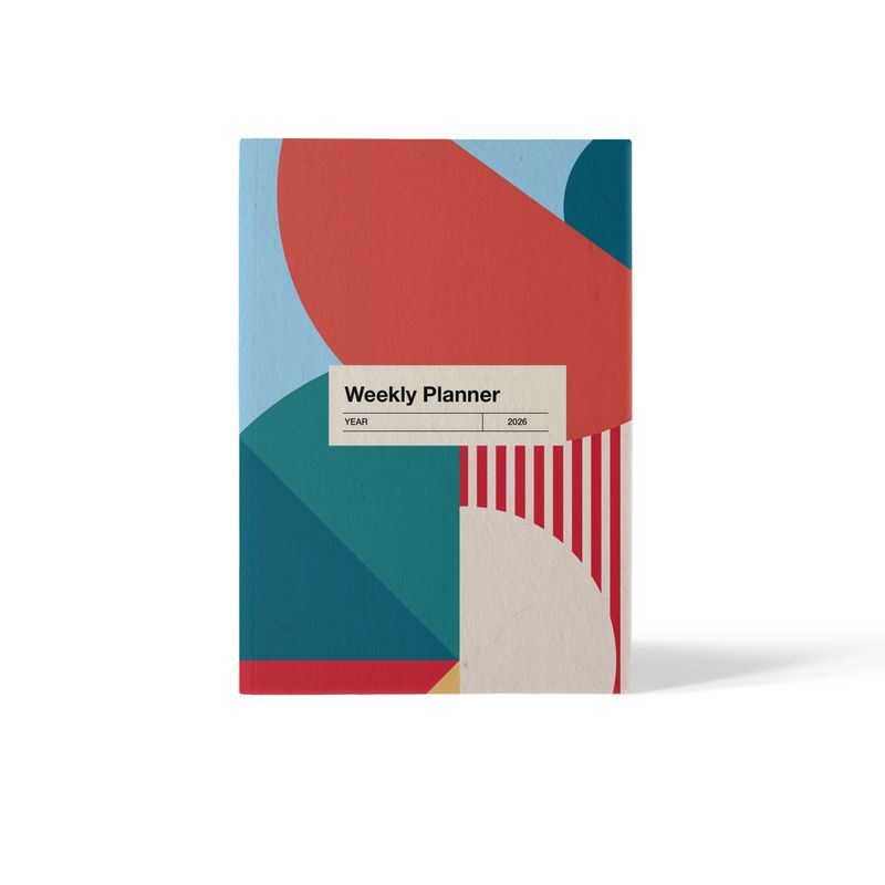 WEEW design | Pocket Agenda 2026 weekly overviews - blue and red - A6 format 10x15cm