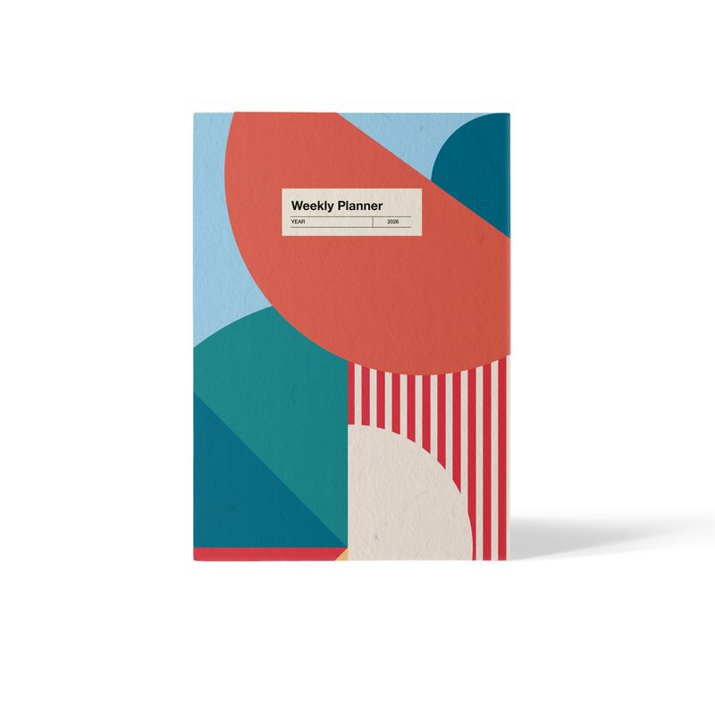 WEEW design | Agenda 2026 weekly overviews - blue and red - A5 format 21 x 15cm