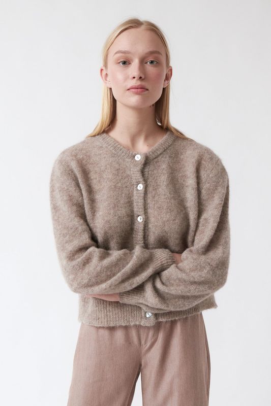 amt. Studio | LAST ONE in M - Galeta cardigan visone - alpaca &amp; merino wool - made in Barcelona Spain