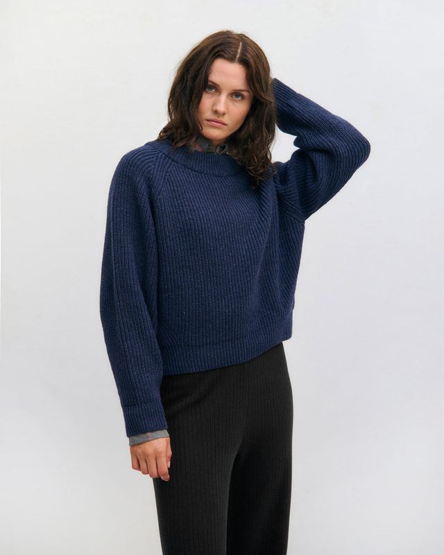 Rotholz | Chunky knit wool sweater - recycled wool - made in Portugal