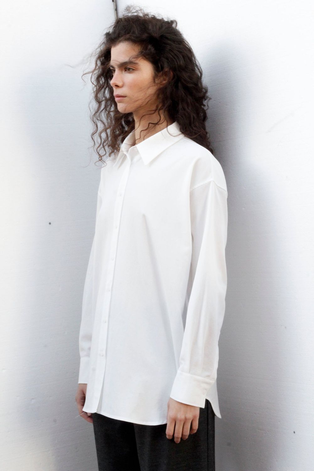 Black to grey | Cloud shirt white - tencel &amp; cotton - made in Barcelona