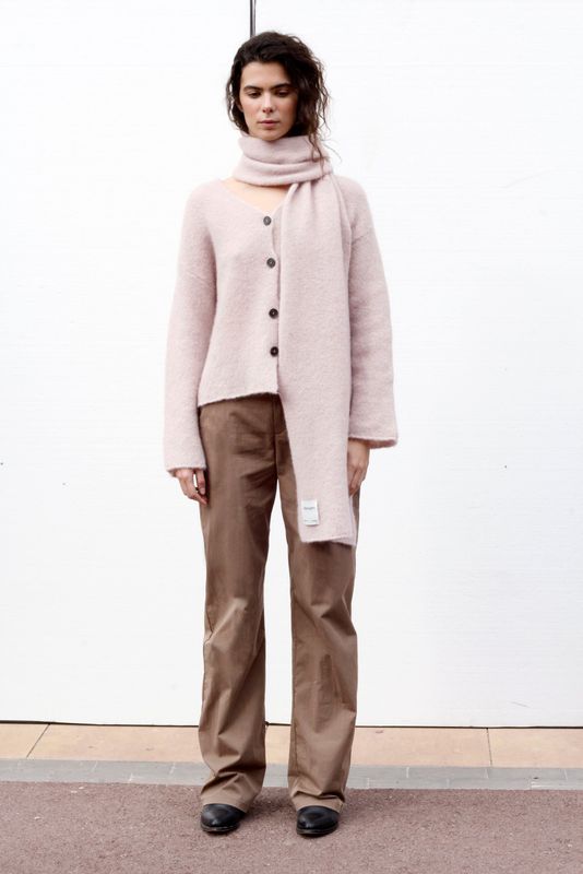 Black to grey | Shore scarf soft pink - alpaca wool mix - made in Barcelona