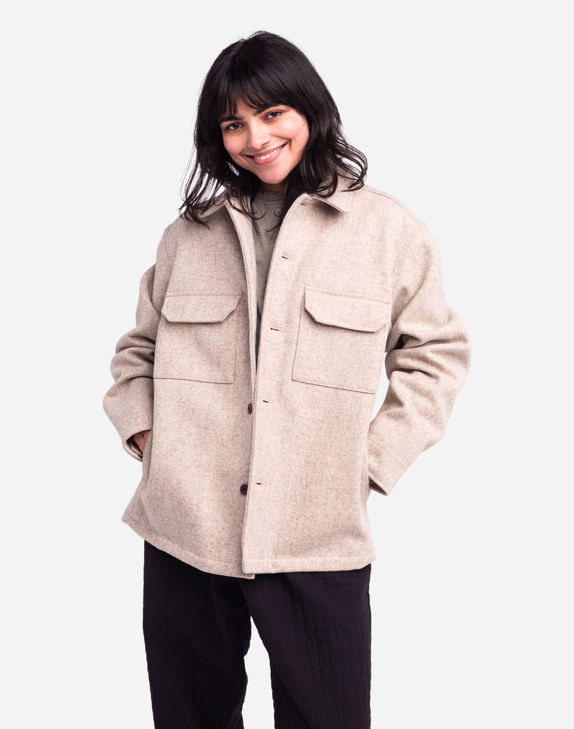 Olow | LAST ONE in M - Beige Percy jacket unisex - 100% wool - made in Portugal