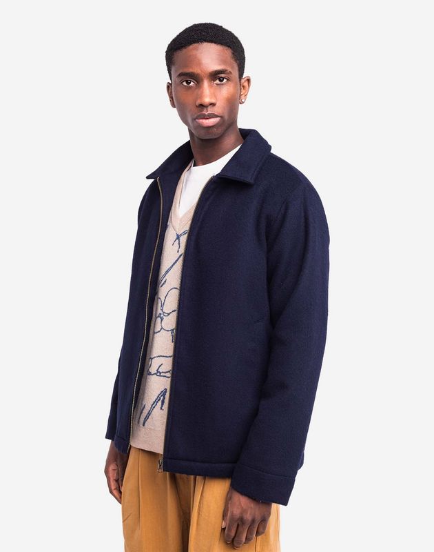 Olow | LAST ONE in M - Navy Sherwood wool jacket unisex - 100% wool - made in Portugal