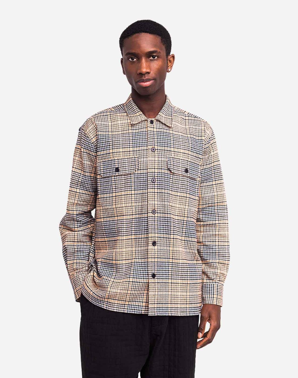 Olow | Houndstooth Blake overshirt - 100% warm cotton - made in Portugal