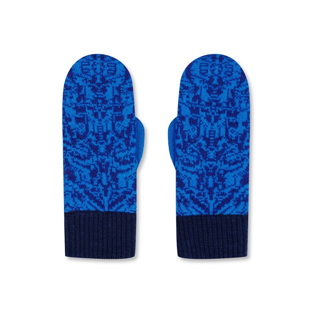 Wolvis | Merino wool mittens drift ink - indigo &amp; cobalt blue