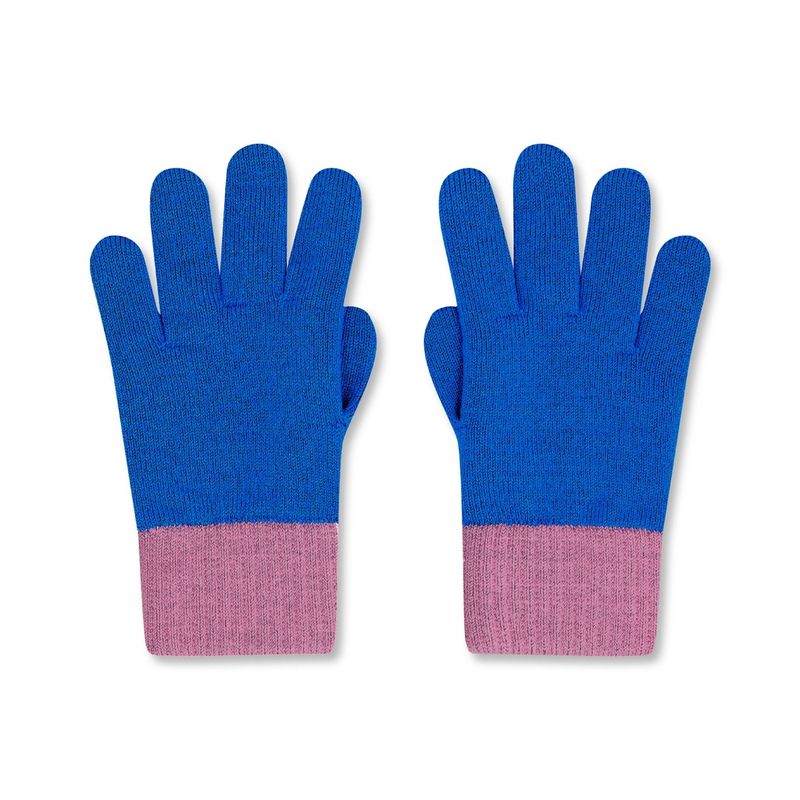 Wolvis | Merino wool gloves - cobalt blue &amp; orchid pink