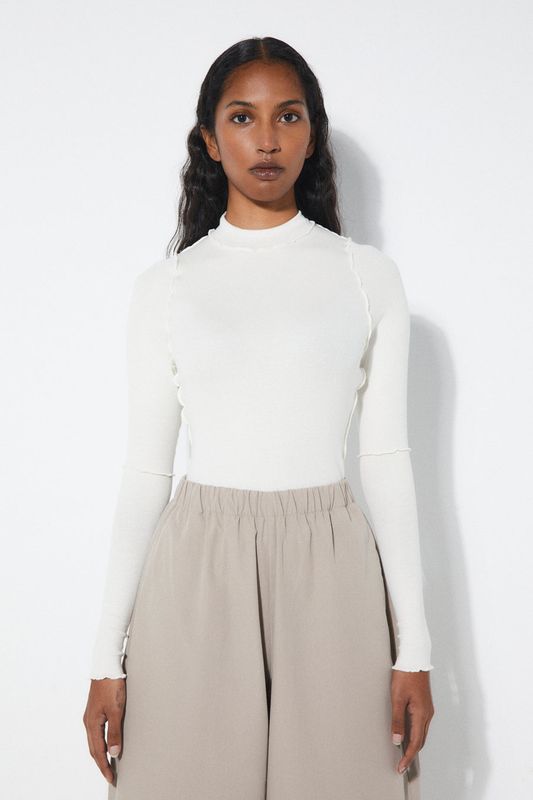 Rita Row | LAST TWO in S &amp; L - Clotilde top ecru ivory - modal - made in Portugal