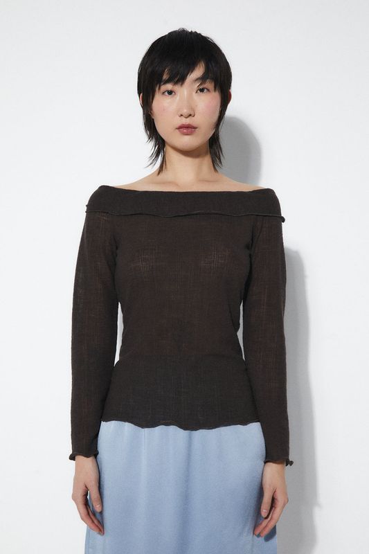Rita Row | Alana wool top brown - wool knit - made in Spain