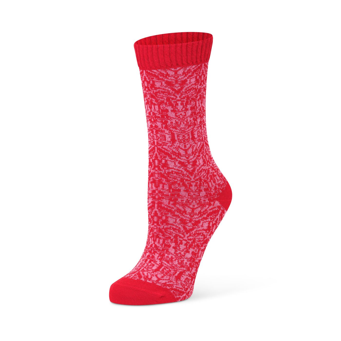 Wolvis | Azalea merino wool socks - red and pink
