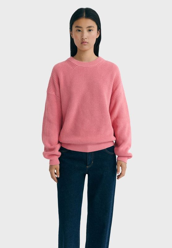 Thinking Mu | Carmen knitted jumper pink - 100% organic cotton made in Spain