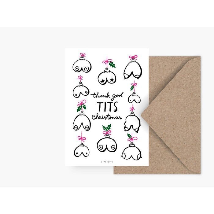 Typealive | A6 Postcard - Tits Christmas