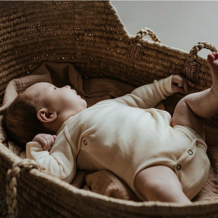 Lille Barn | Baby merino wrap romper natural - 100% merino wool