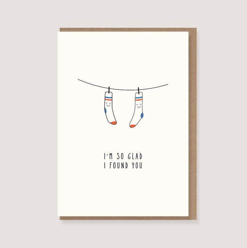 Loettebom | Double card with envelope - So glad I found you