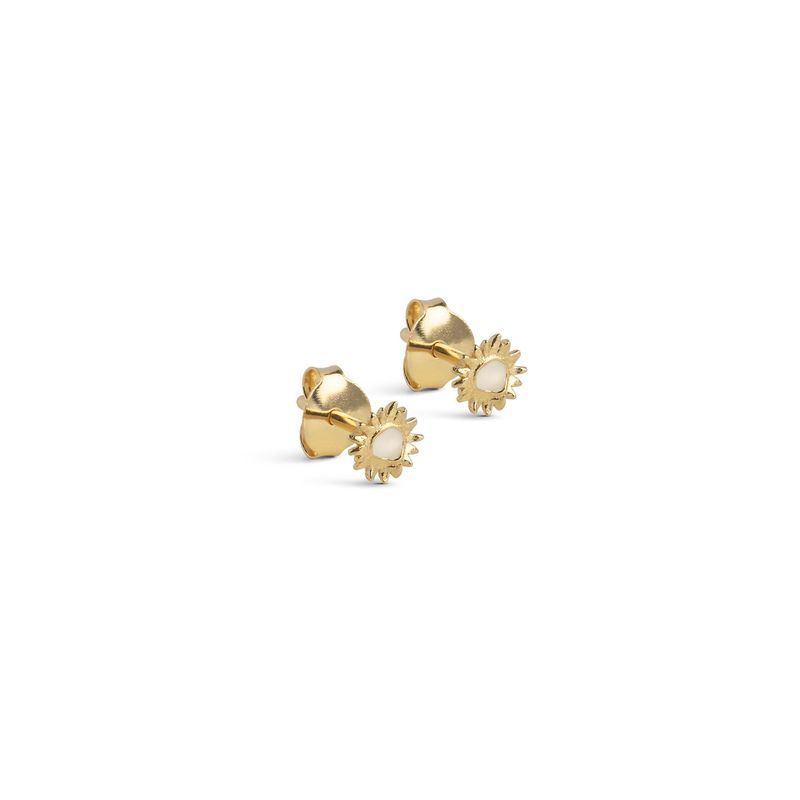 Enamel Copenhagen | Mini sunshine stud earring 5mm - 18k gold-plated 925 sterling silver