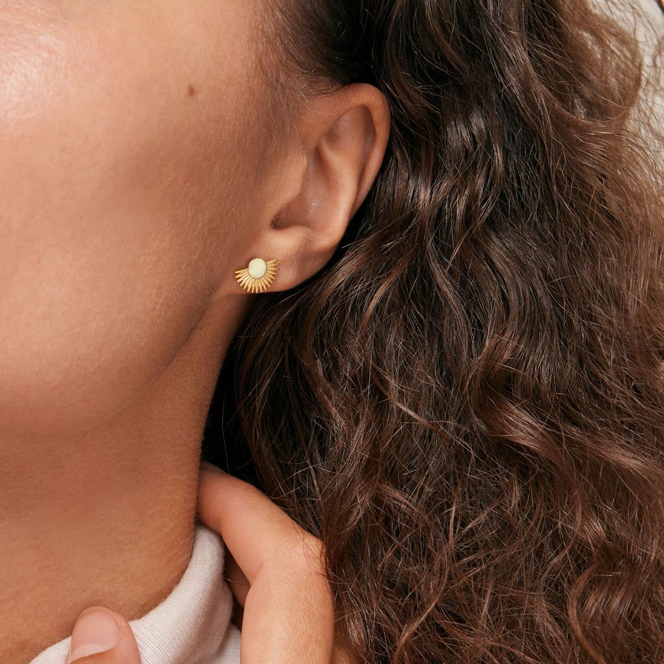 Enamel Copenhagen | Ear studs soleil daisy white - 18k gold-plated 925 sterling silver