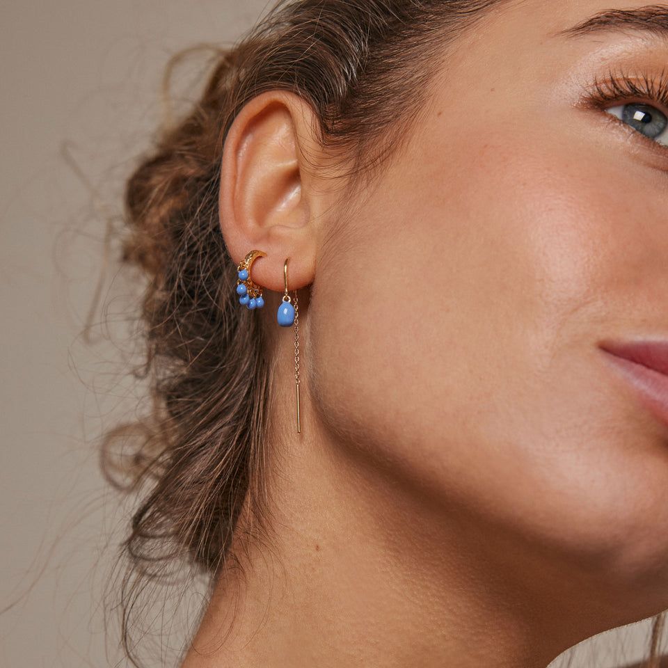 Enamel Copenhagen | Earring Eleanor cornflower blue - 18k gold-plated 925 sterling silver
