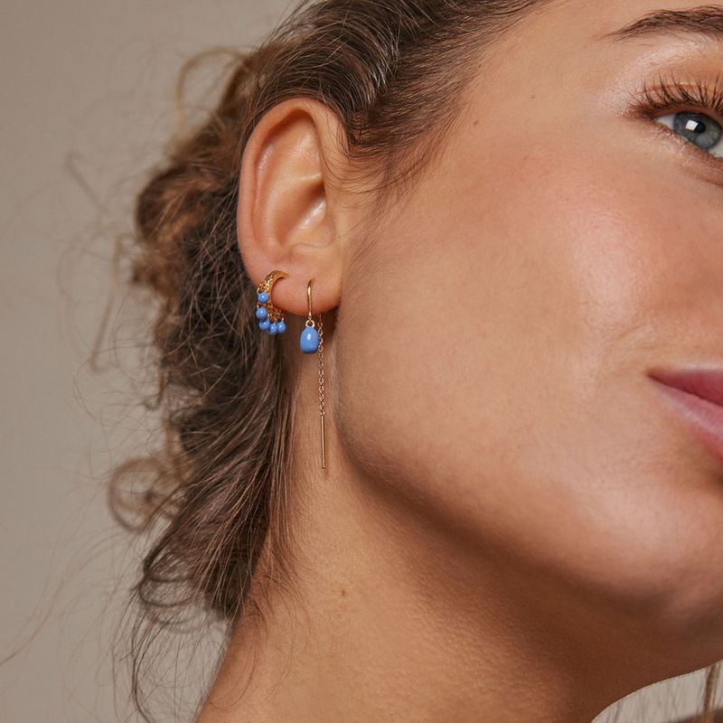 Enamel Copenhagen | Earring Eleanor cornflower blue - 18k gold-plated 925 sterling silver