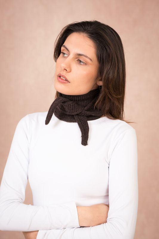 Calie Paris | Sophie scarf warm dark brown - merino &amp; cashmere wool - available in different colors