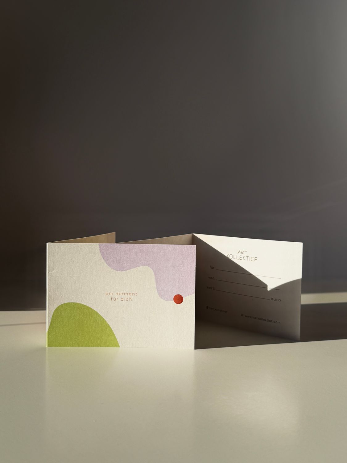 Gift Card Gutscheinkarte - lilac &amp; green - ein moment für dich